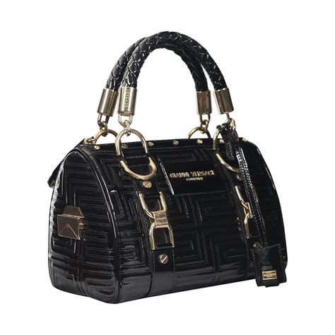 versace collection logo leather tote|Versace collection satchel.